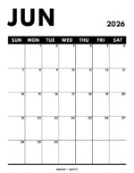June 2026 Calendar Templates - 14 Free Printables - Savor + Savvy