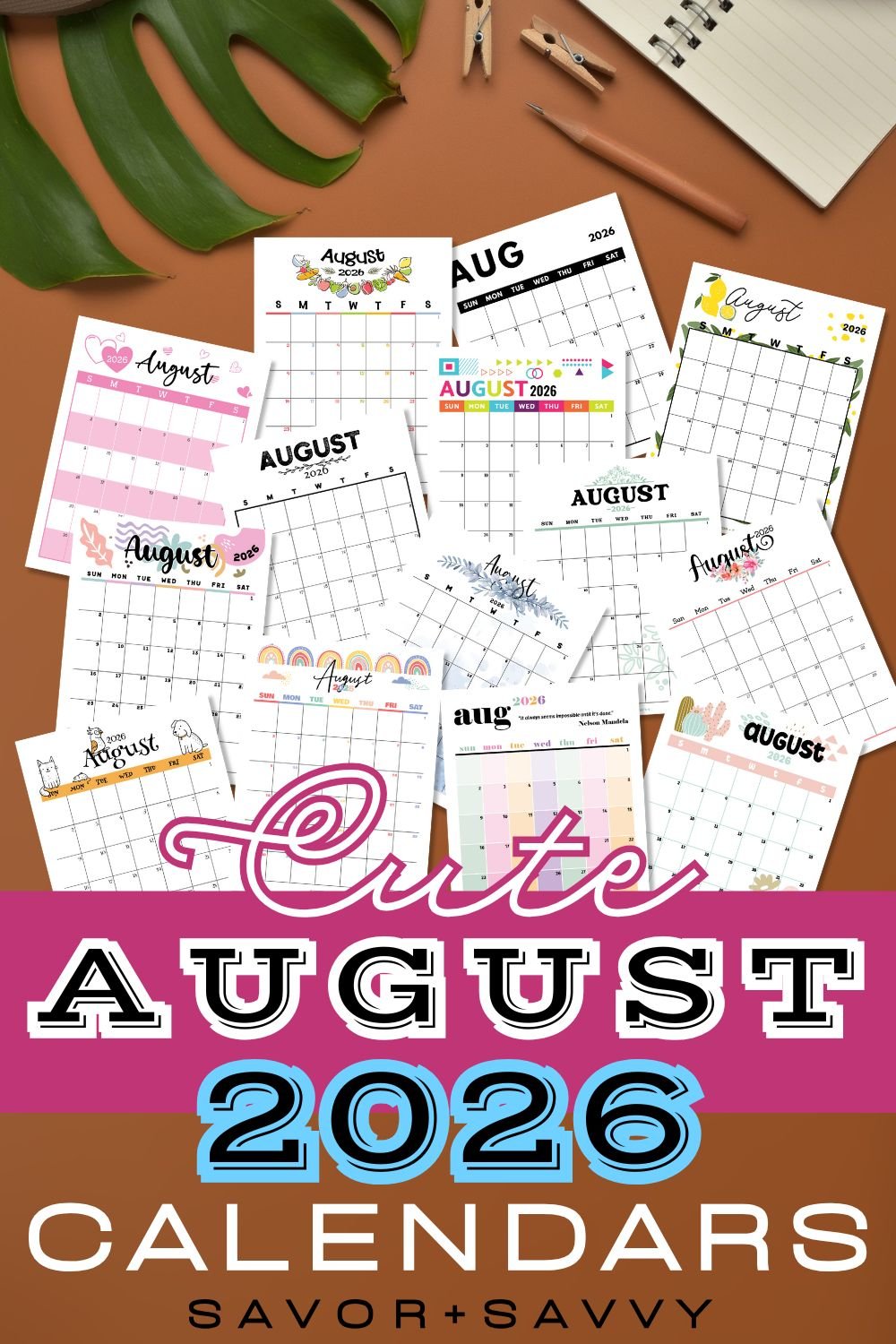 August 2026 Calendar Templates - 14 Free Printables