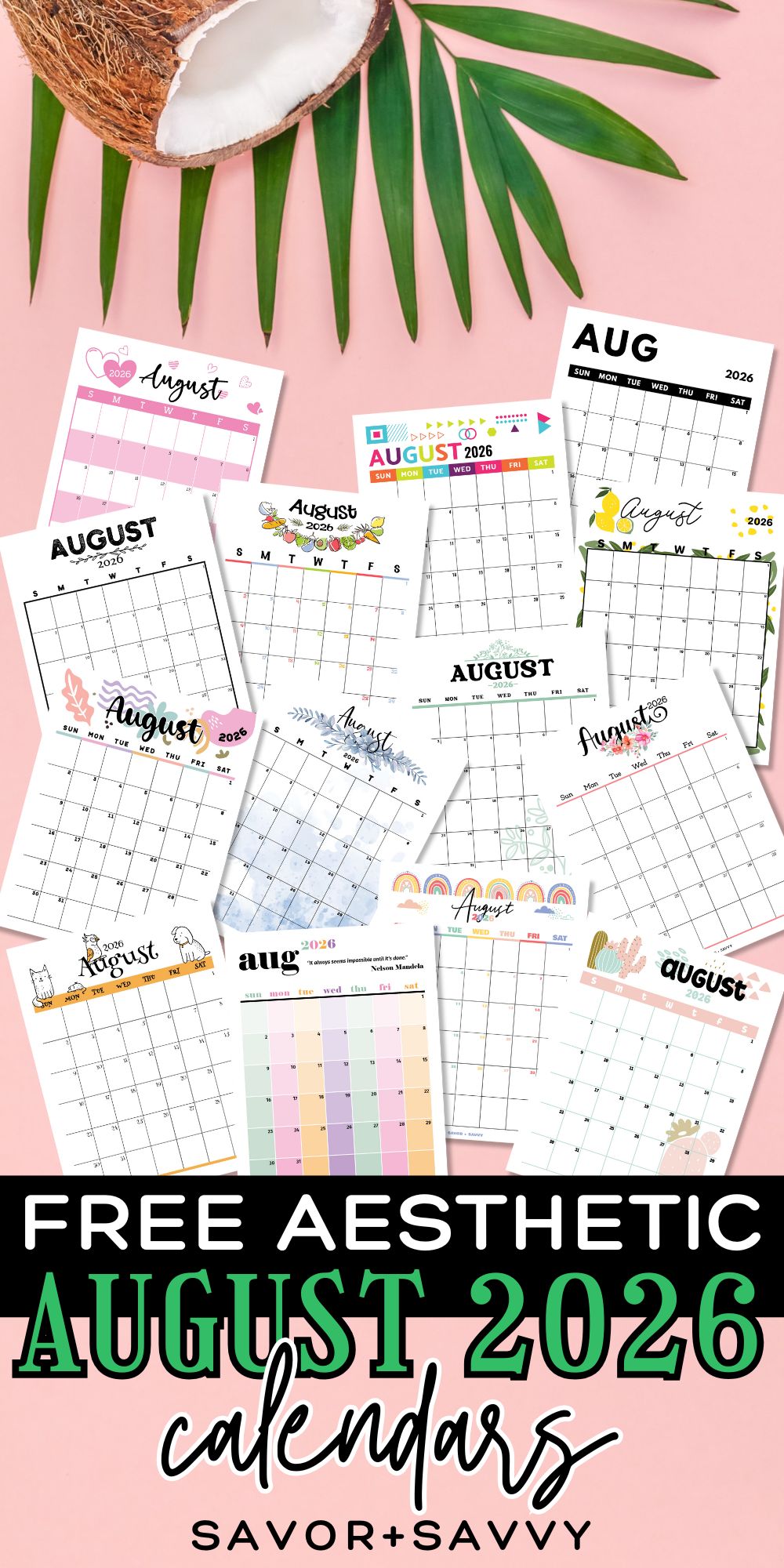 August 2026 Calendar Templates - 14 Free Printables