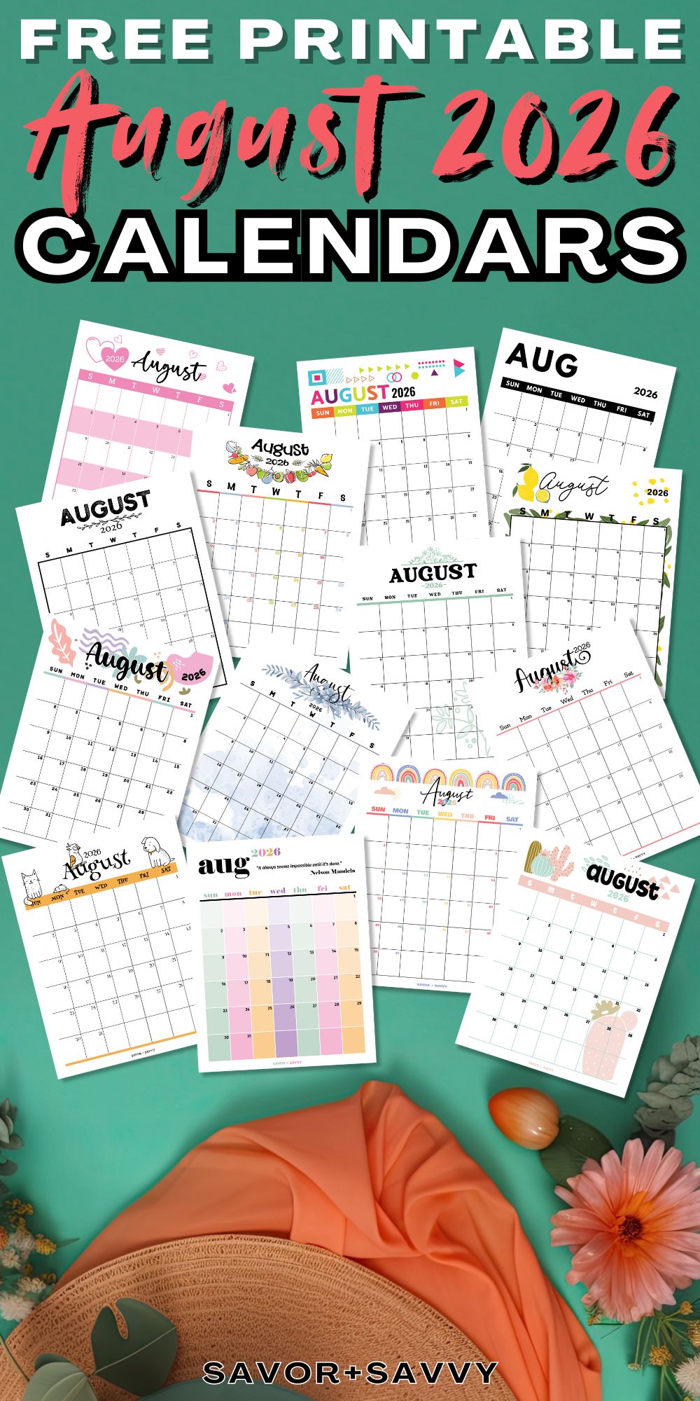 August 2026 Calendar Templates - 14 Free Printables