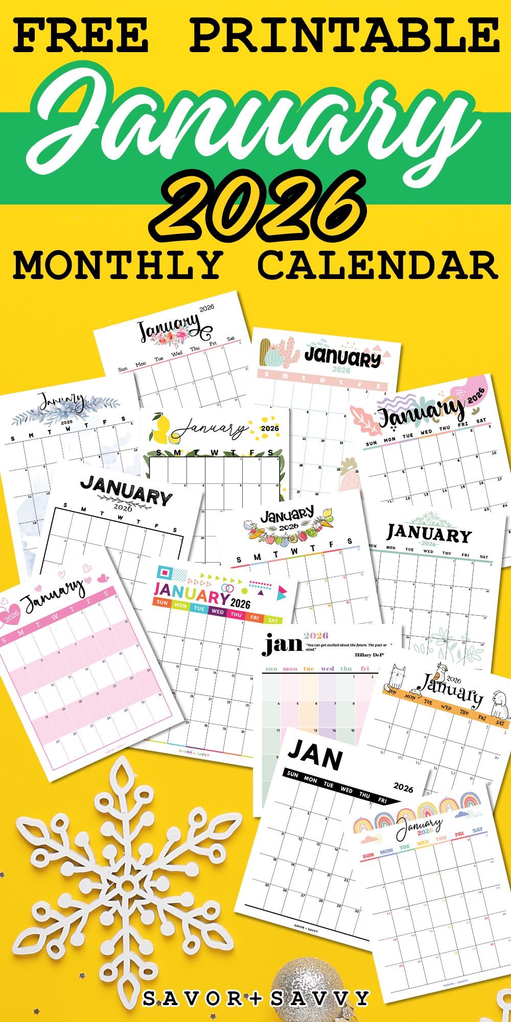 January 2026 Calendar Templates - 14 Free Printables
