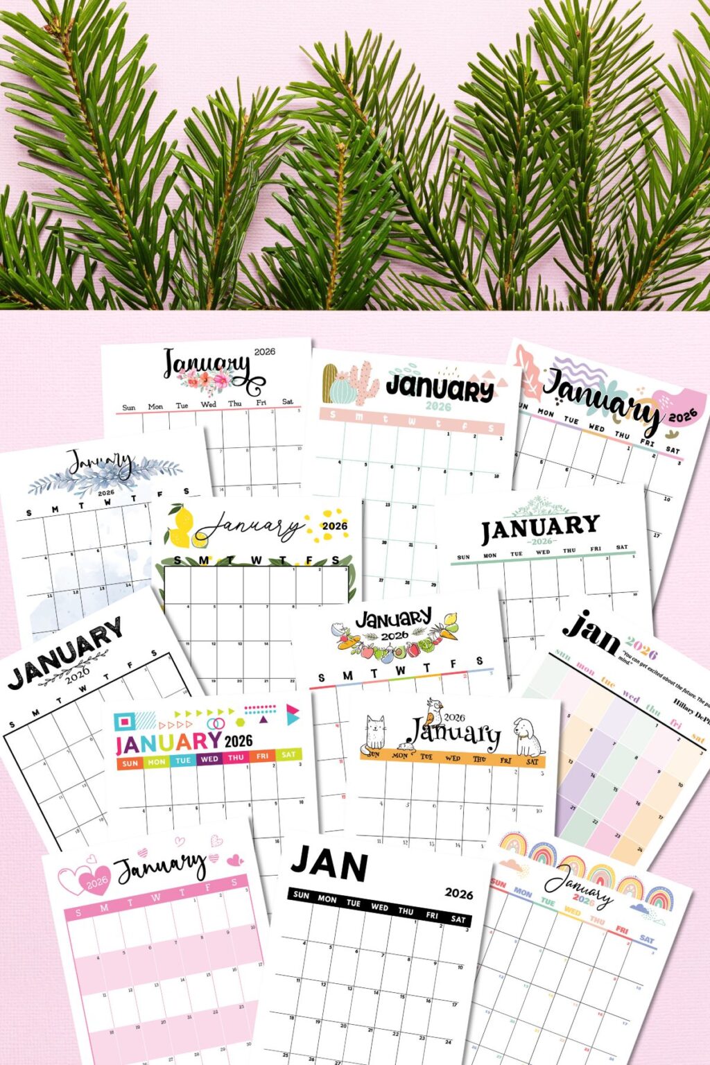 January 2026 Calendar Templates - 14 Free Printables - Savor + Savvy