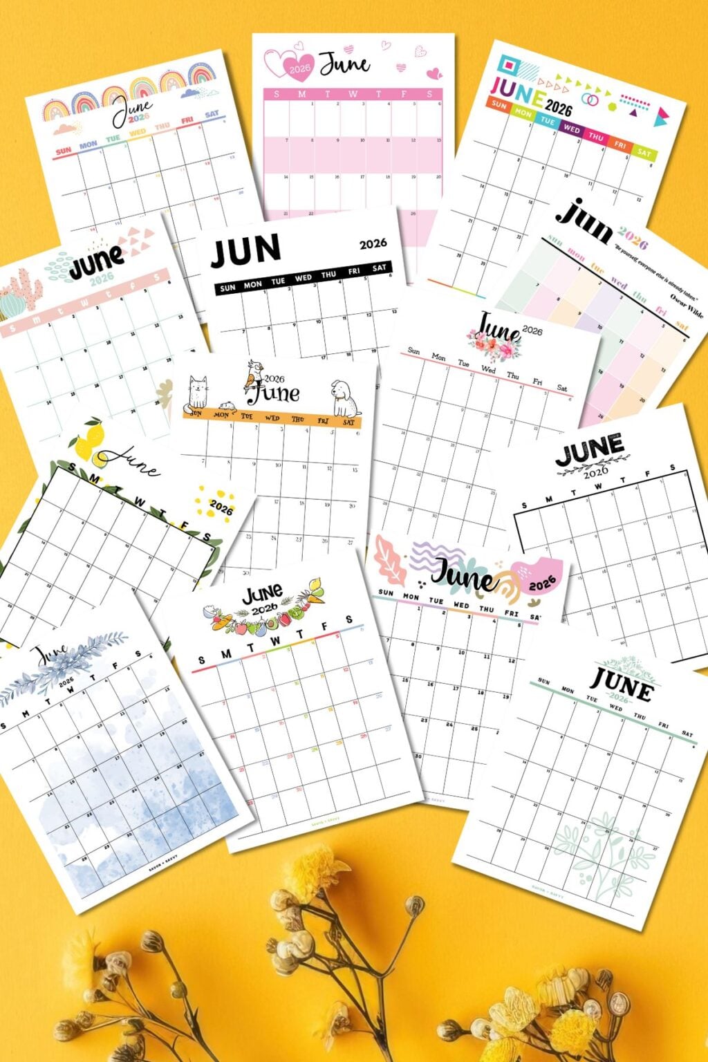 June 2026 Calendar Templates - 14 Free Printables - Savor + Savvy