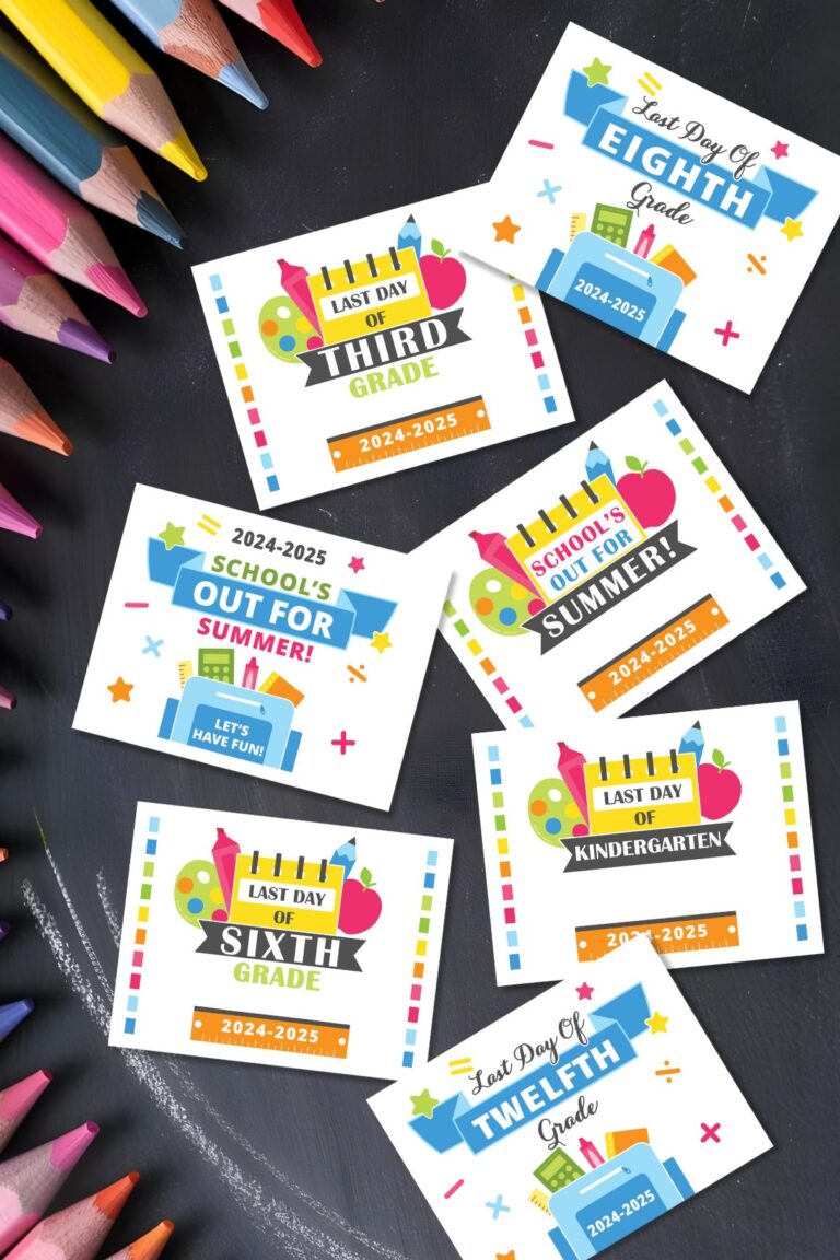 Free Printable Last Day of School Signs (2024-2025) - Savor + Savvy