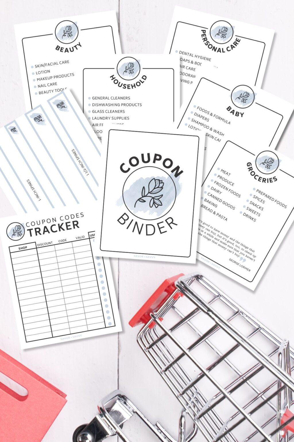 Free Printable - Coupon Binder Including Ten Pages - Savor + Savvy