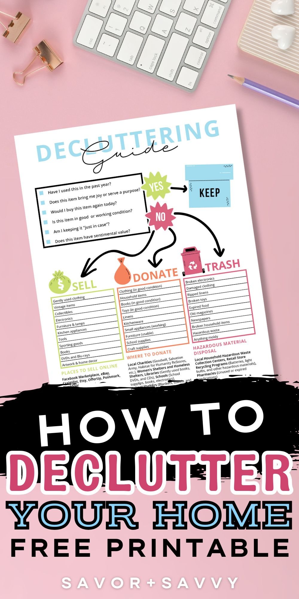 Free Printable Decluttering Guide
