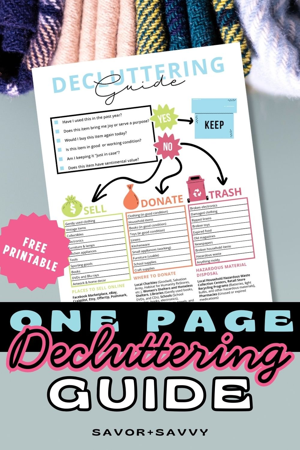 Free Printable Decluttering Guide