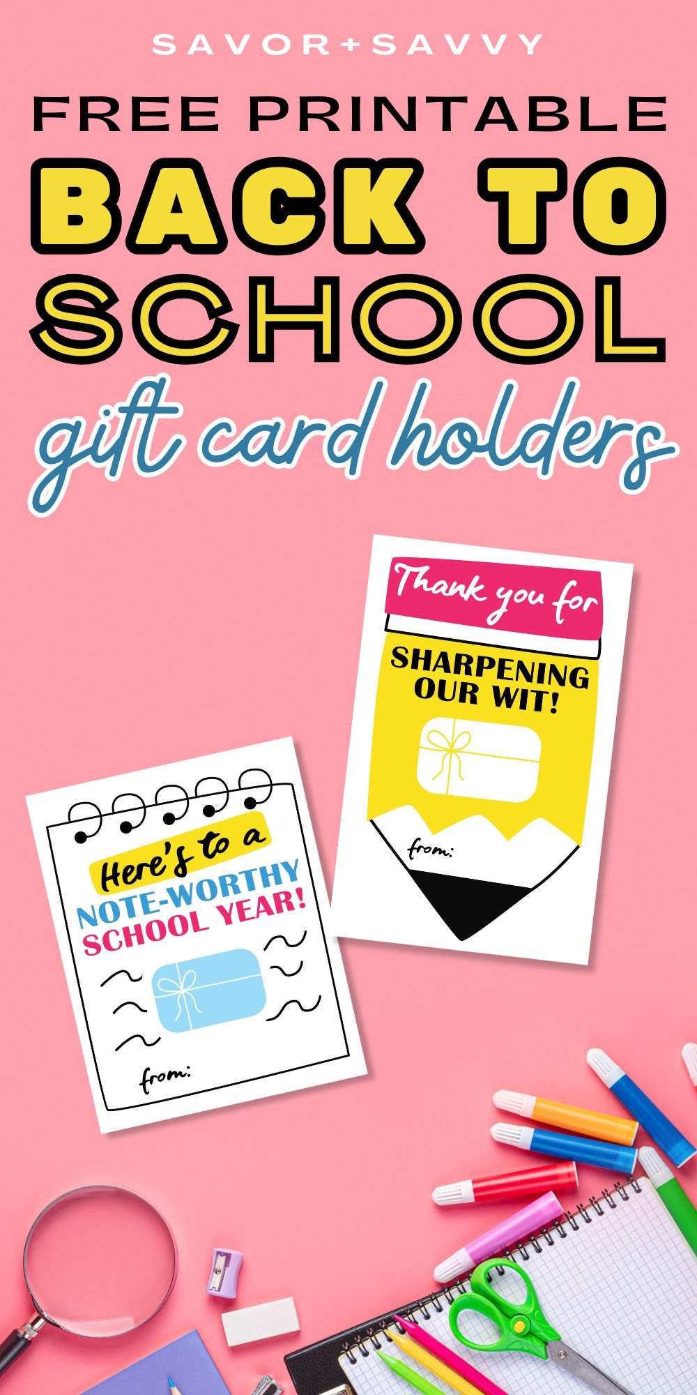 Free Printable Back To School Gift Card Holders (For Teachers & Students)