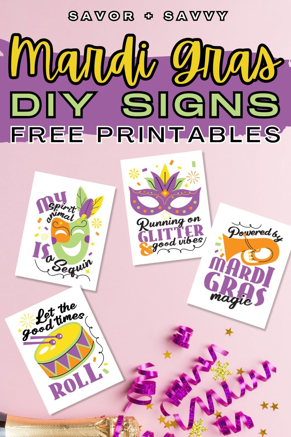 Free Printable Mardi Gras Signs