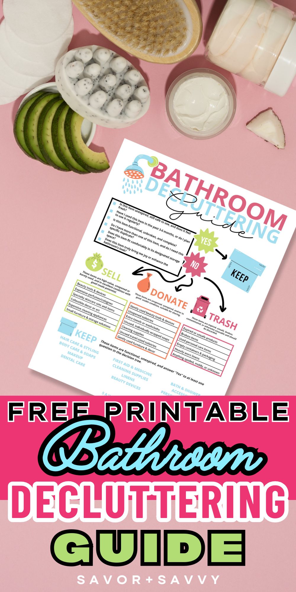 Free Printable Bathroom Decluttering Guide