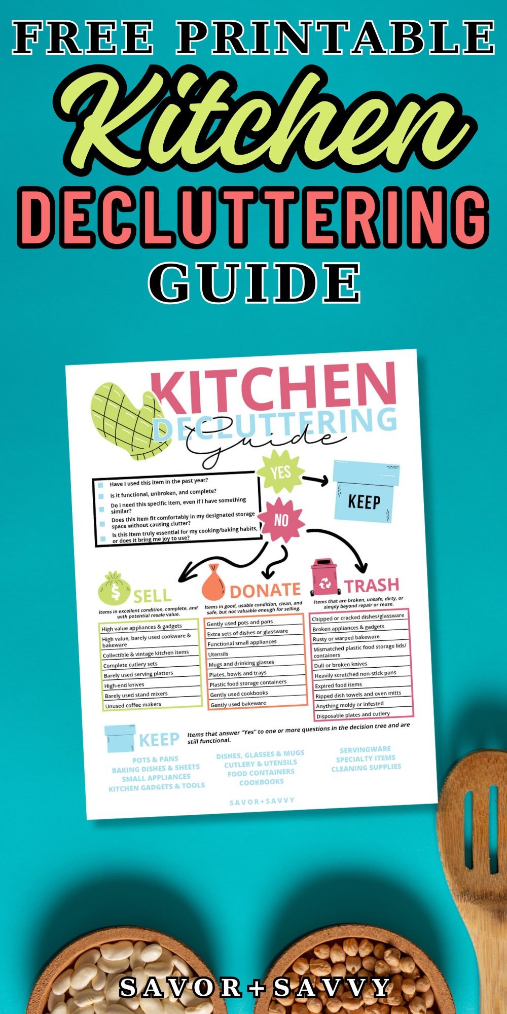 Free Printable Kitchen Decluttering Guide