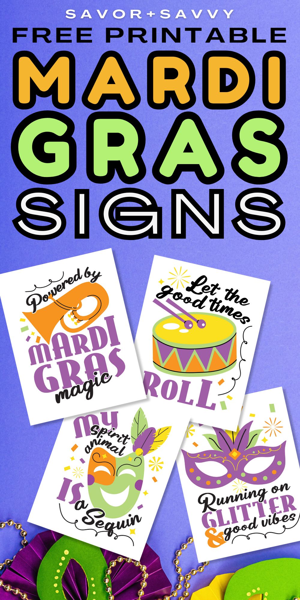 Free Printable Mardi Gras Signs