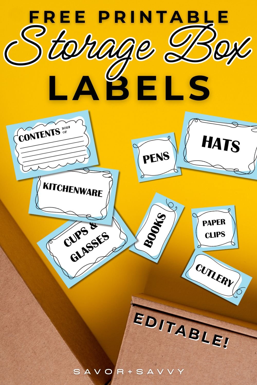 Free Printable Storage Bin Labels (Editable)