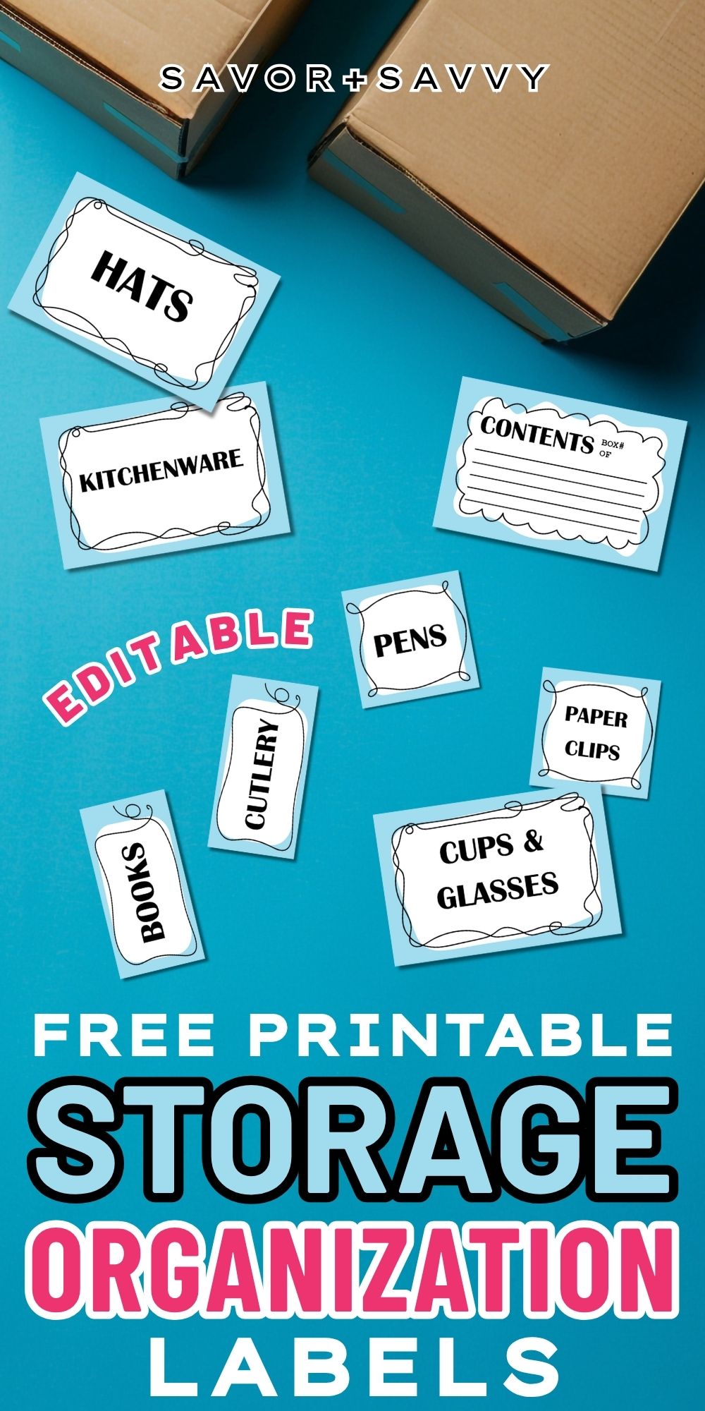 Free Printable Storage Bin Labels (Editable)