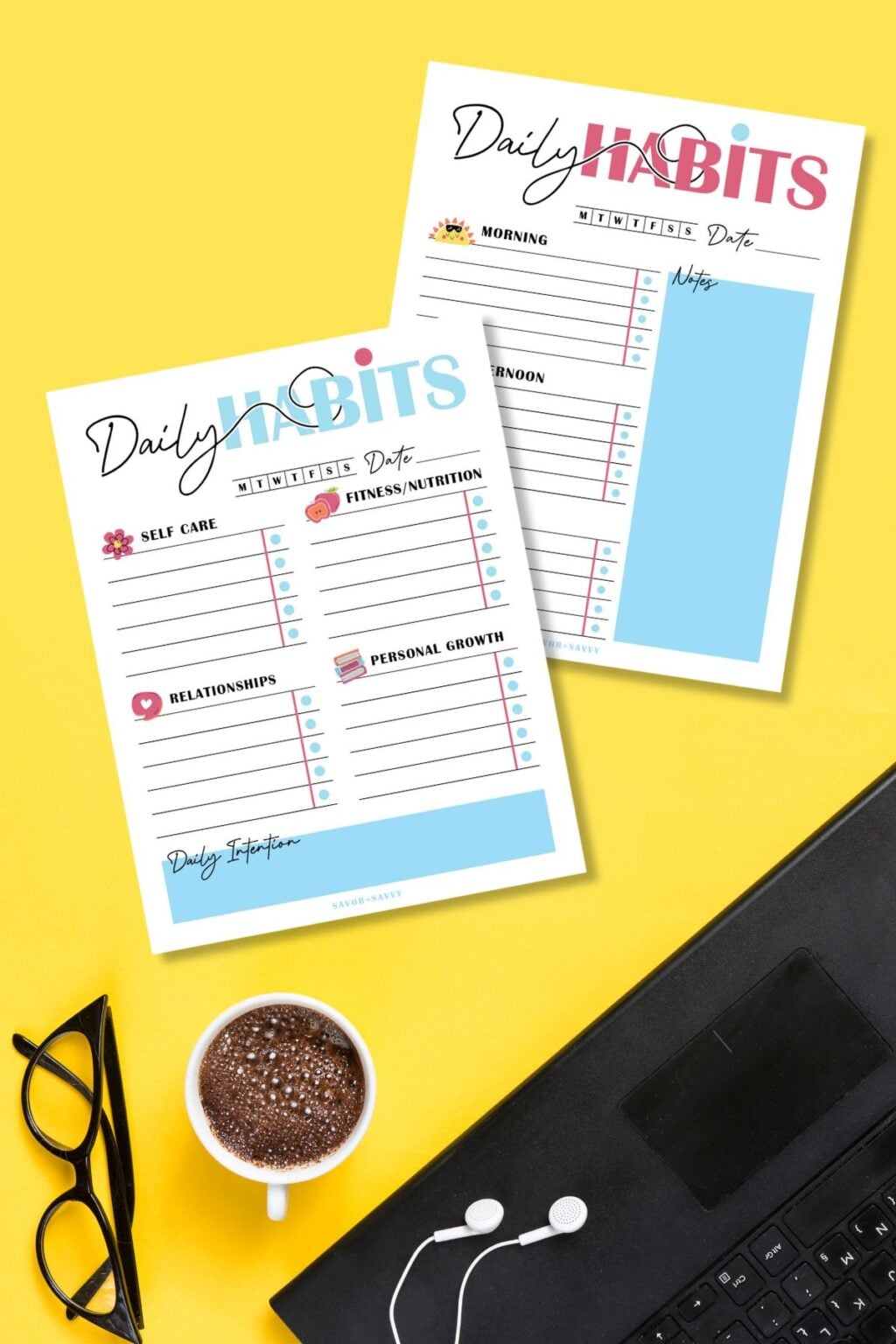 Free Printable Daily Habit Trackers - Savor + Savvy