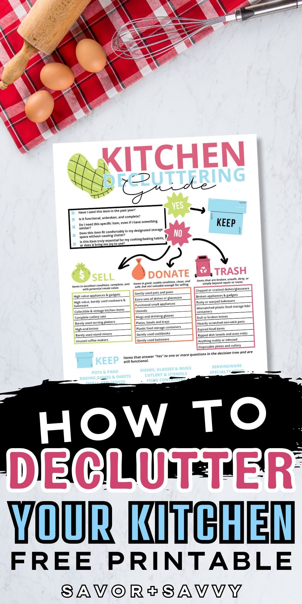Free Printable Kitchen Decluttering Guide