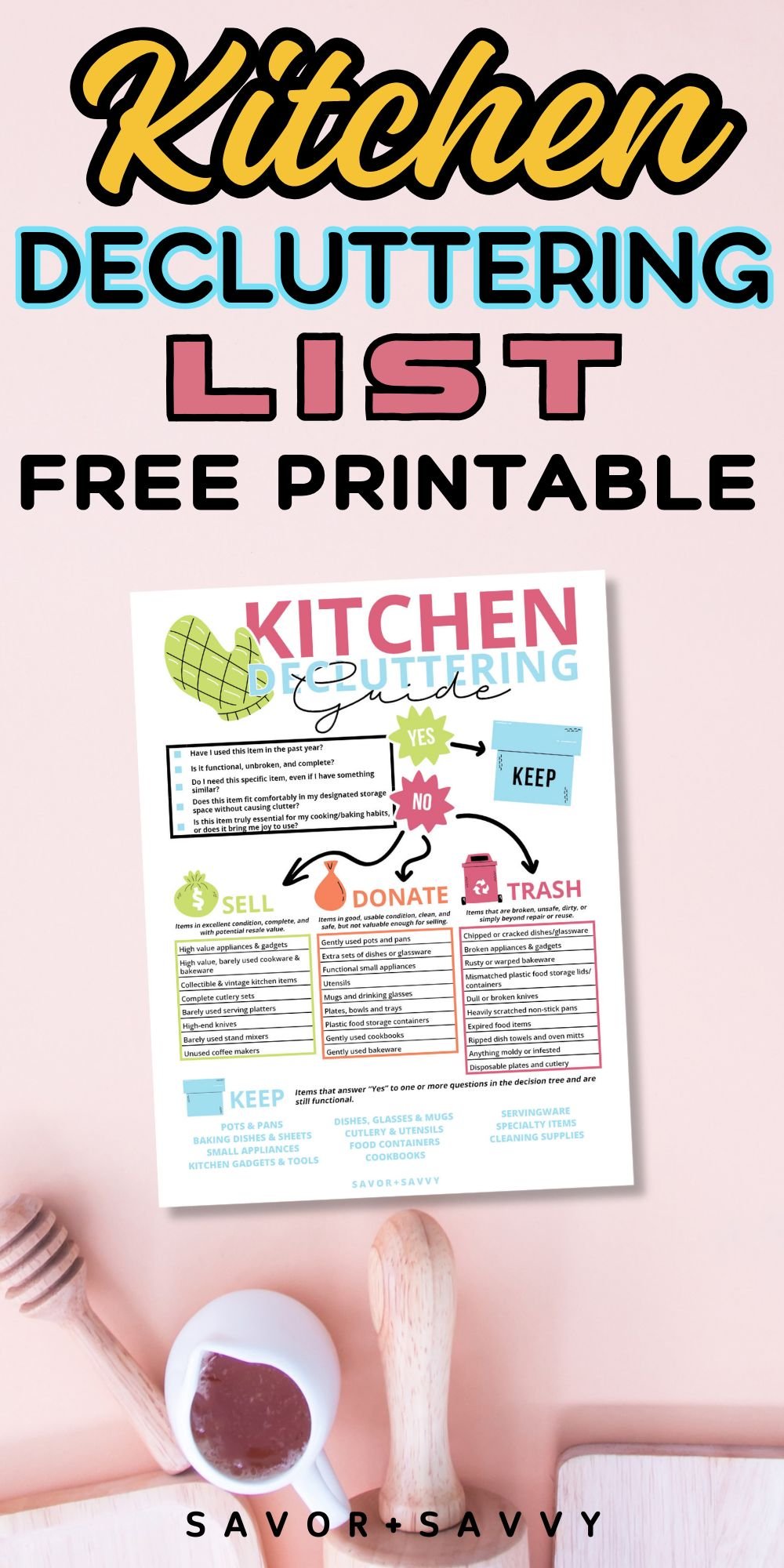 Free Printable Kitchen Decluttering Guide