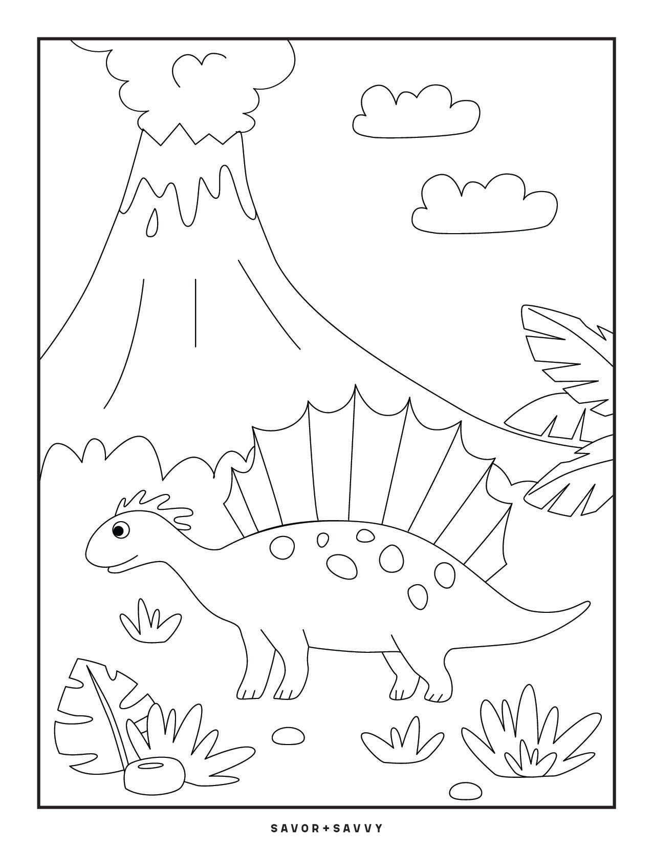 Image of Spinosaurus Free Printable Dinosaur Coloring Page For Kids.
