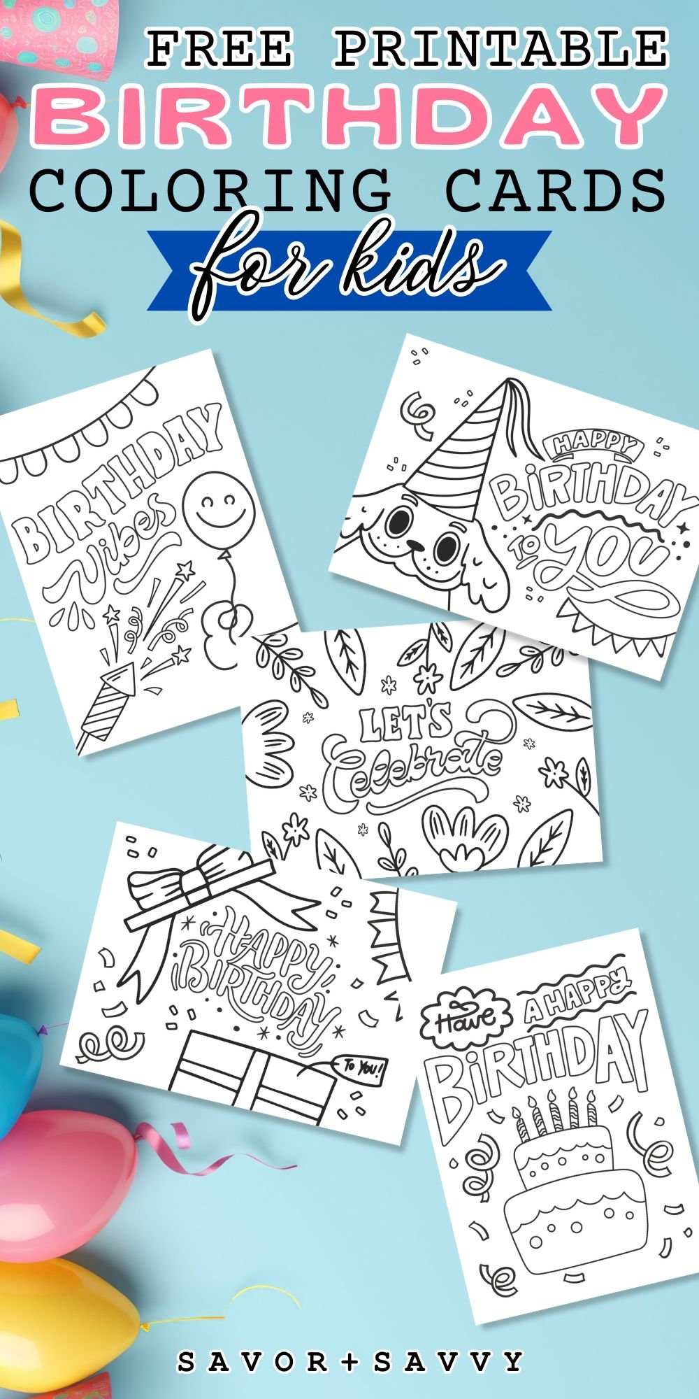 Free Printable Birthday Coloring Cards For Kids