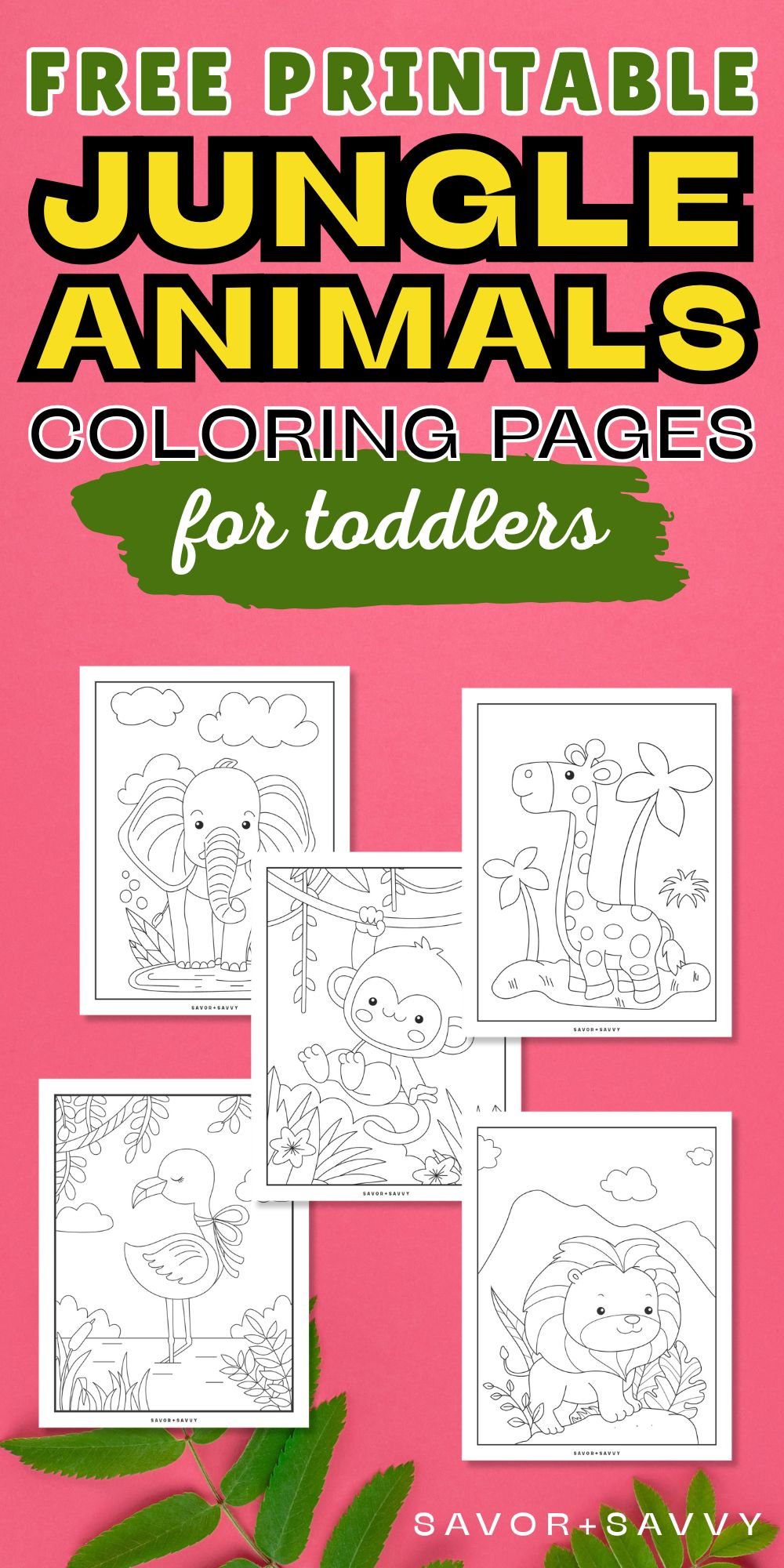 Free Printable Jungle Animals Coloring Pages For Toddlers