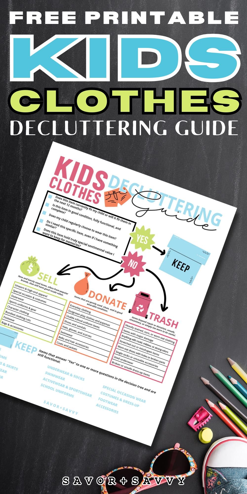 Free Printable Kids Clothes Decluttering Guide