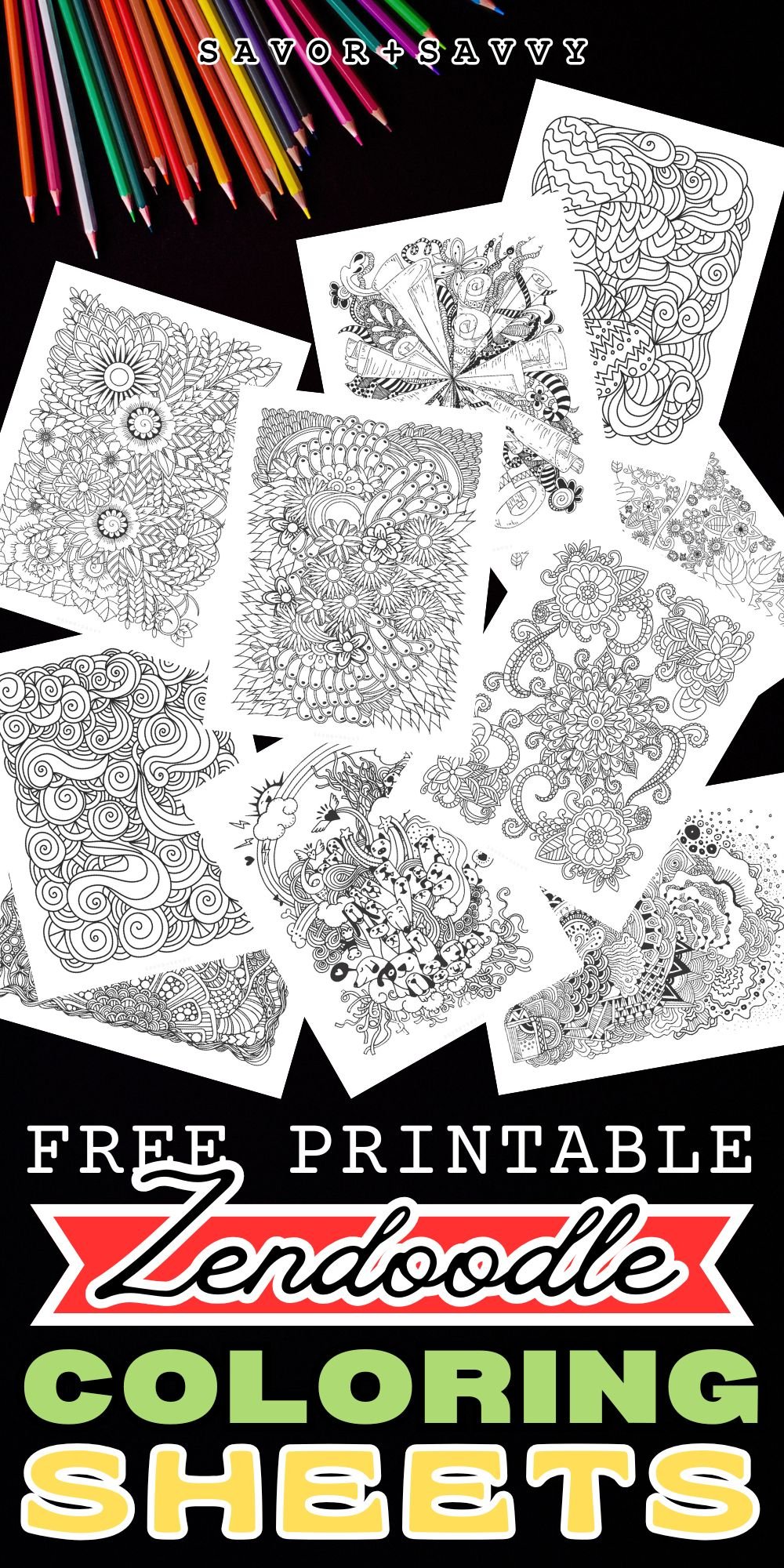 Free Printable Zendoodle Coloring Pages (For Teens & Adults)