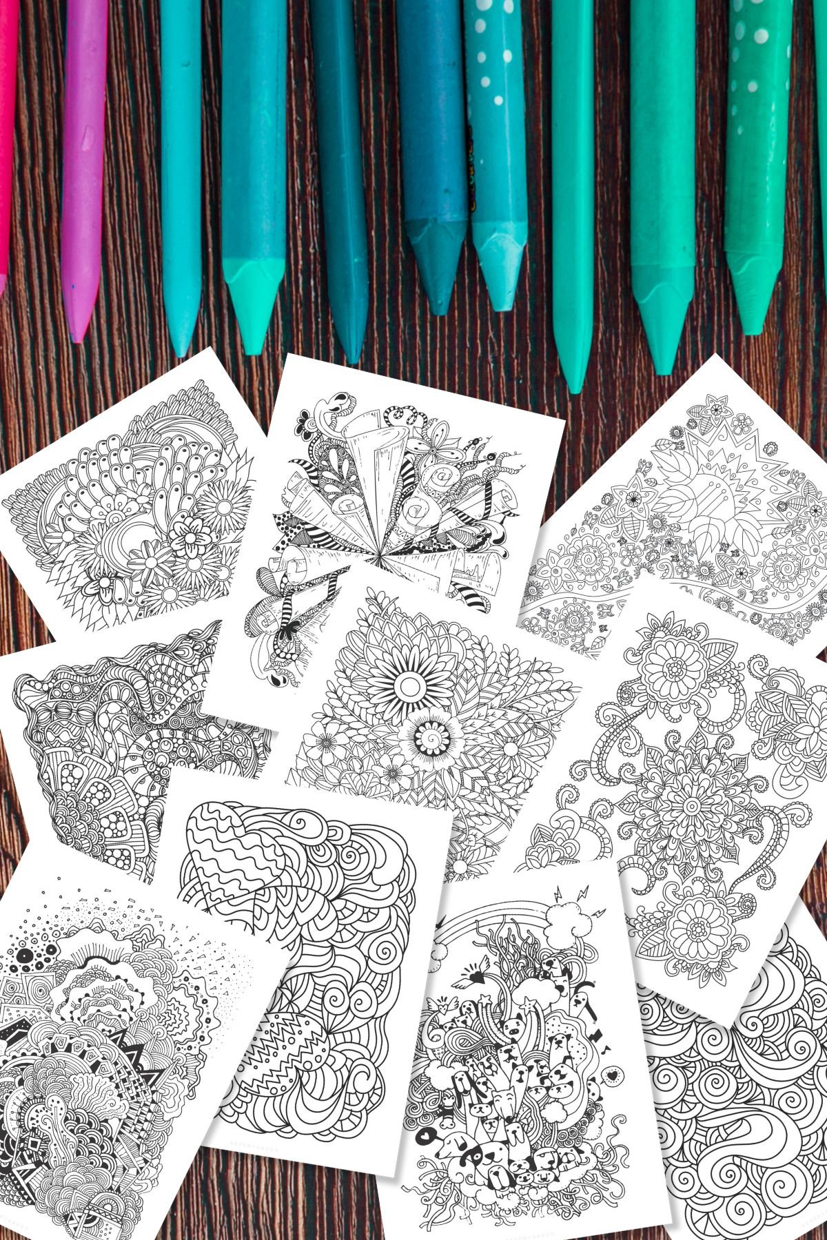 Image of Free Printable Zendoodle Coloring Pages.