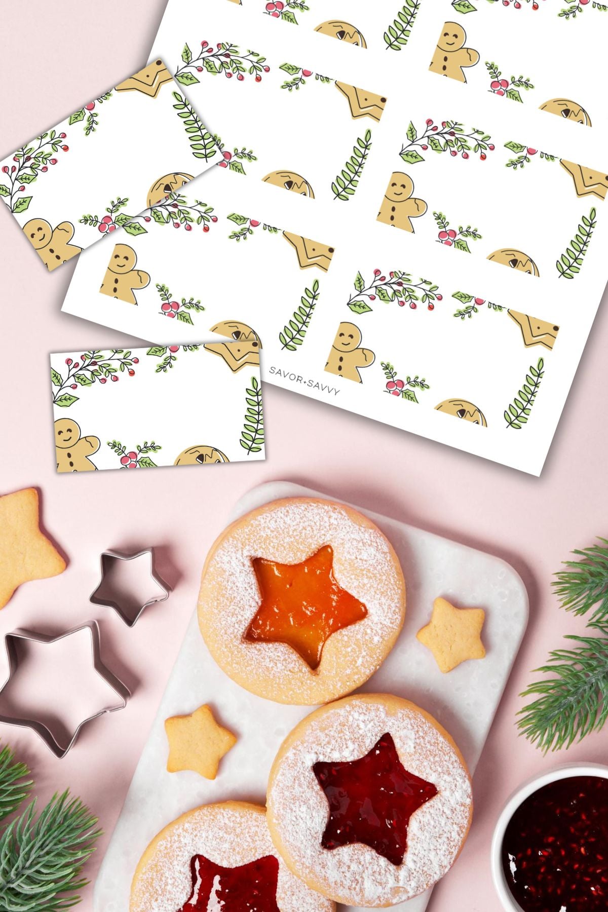 Gift tags or labels for Christmas cookie exchange.
