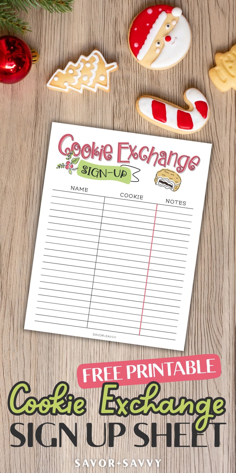 Christmas Cookie Exchange Free Printables