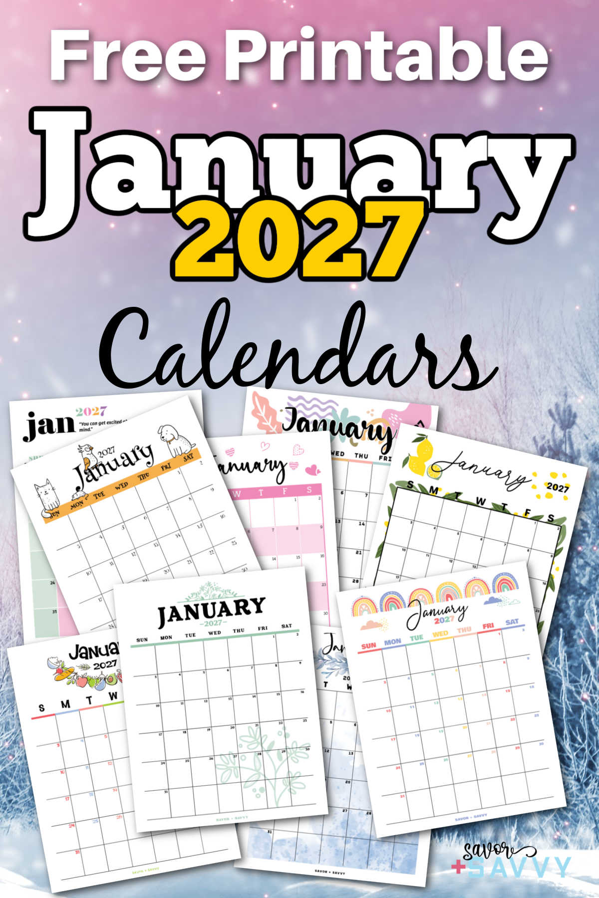 January 2027 Calendar Template - 14 Free Printables