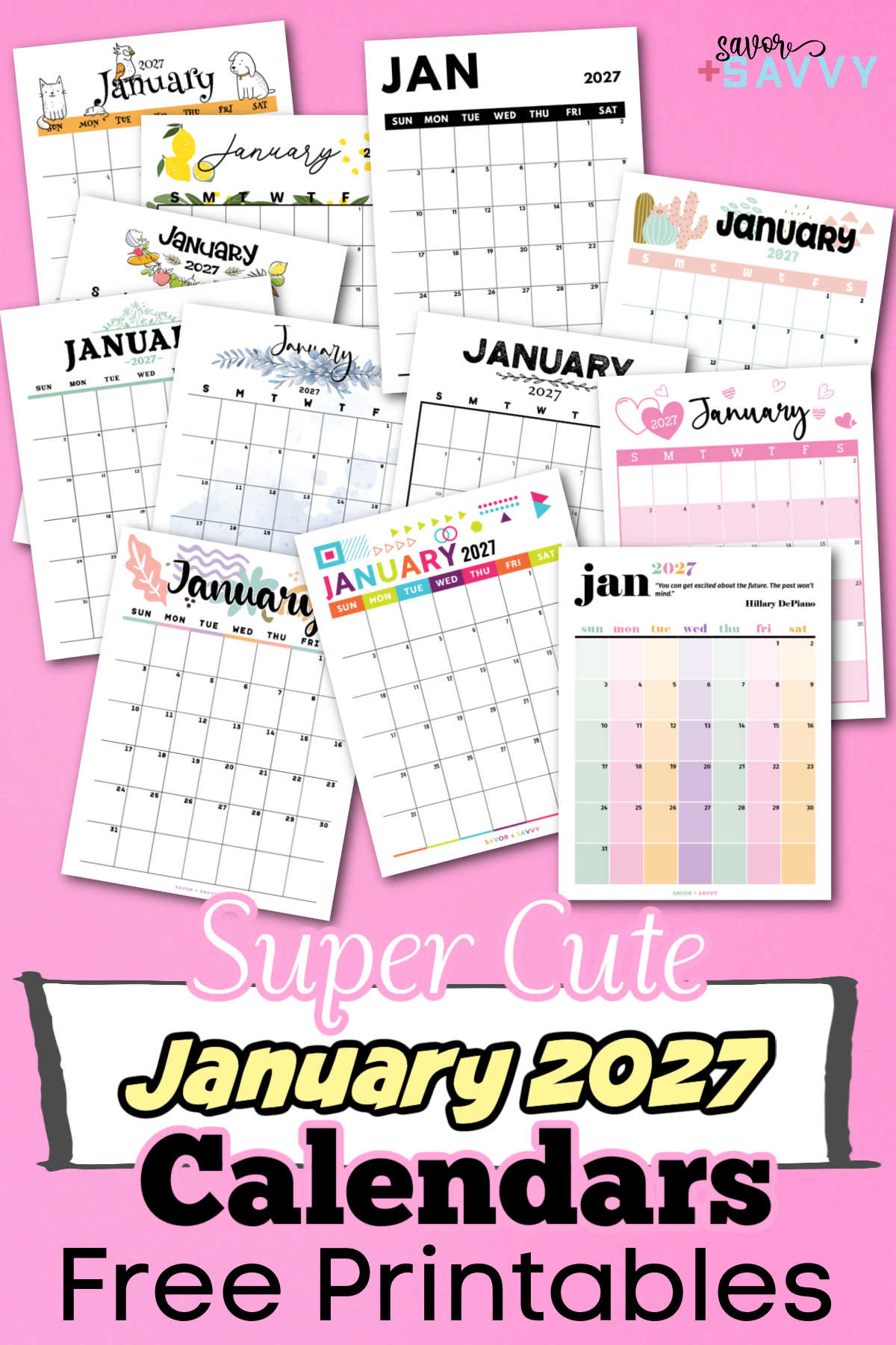 January 2027 Calendar Template - 14 Free Printables