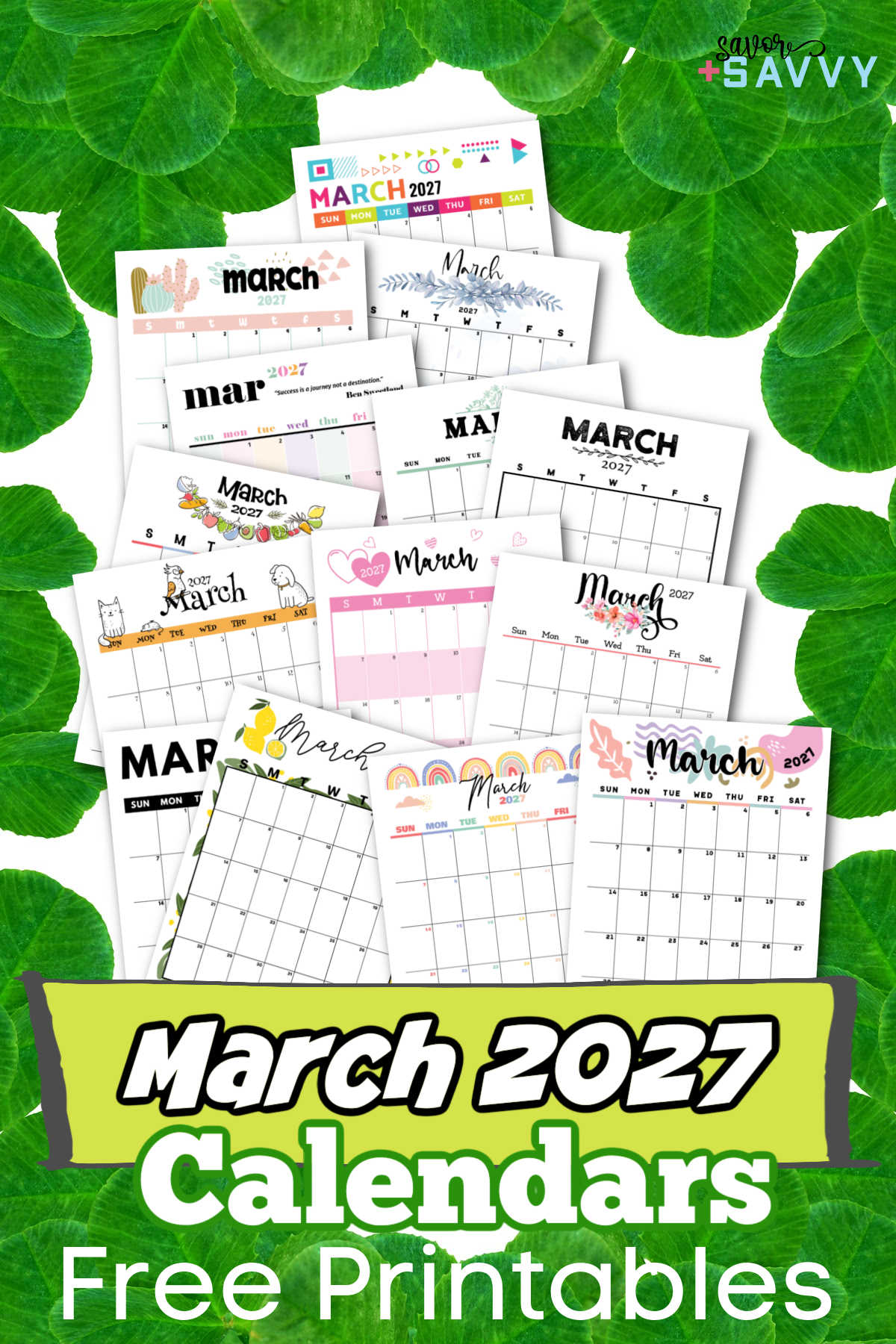 March 2027 Calendar Templates - 14 Free Printables