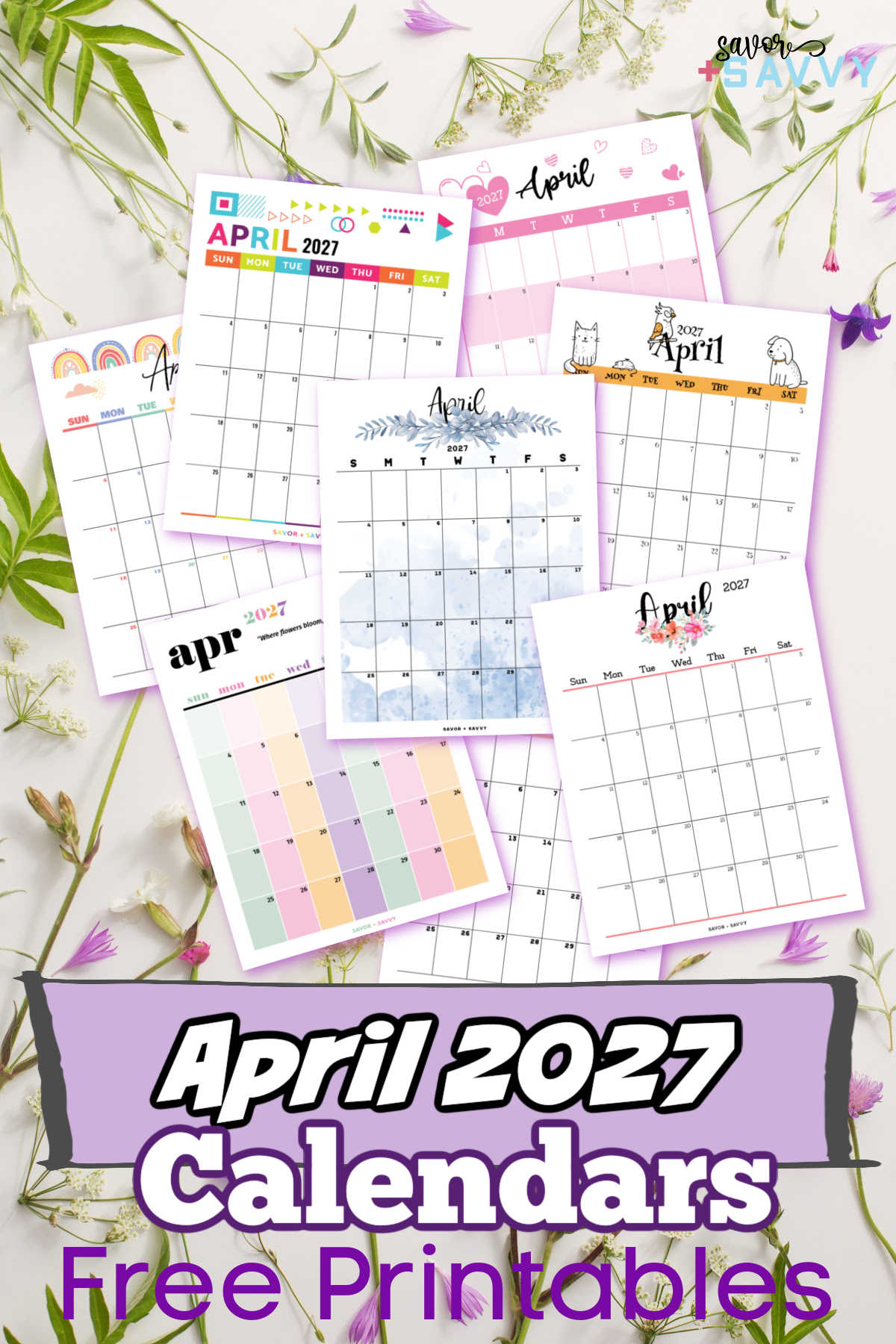 April 2027 Printable Calendars - 14 Free Templates