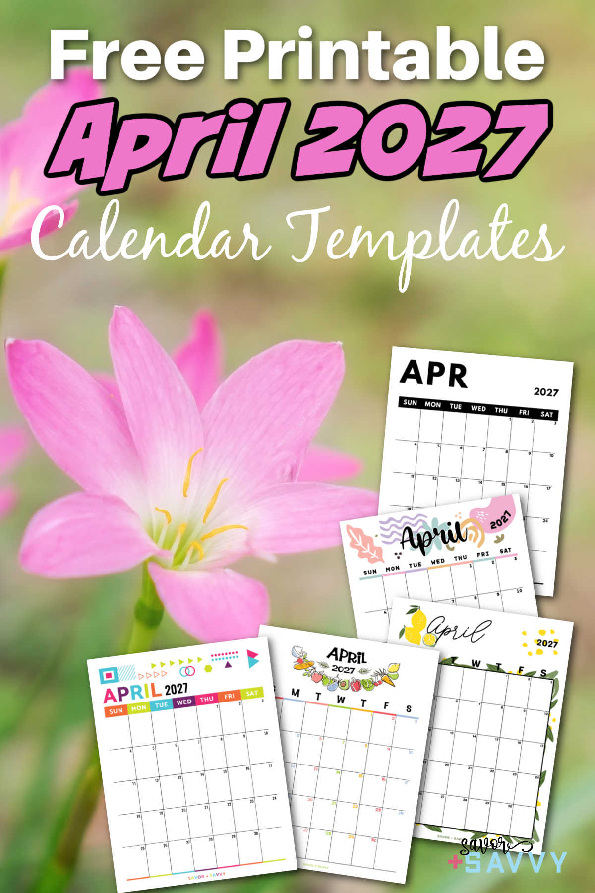 April 2027 Printable Calendars - 14 Free Templates